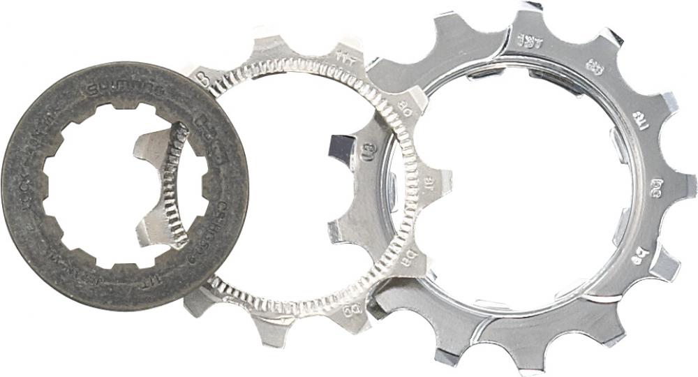Shimano CS-HG50 9-fach Kassette 12-25 Zähne: Abschlussring und zwei Ritzel für Straße und Training.