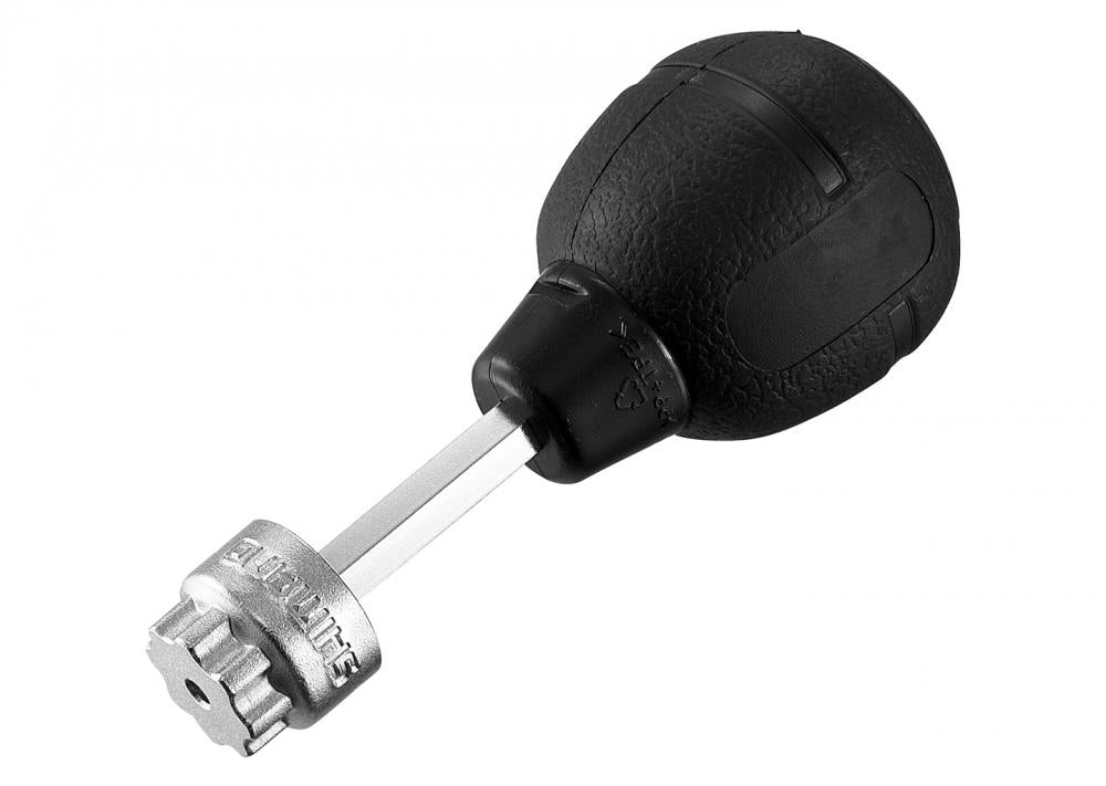 SHIMANO TL-FC18 Kurbelarm-Werkzeug aus Stahl für Shimano Kurbelarme. Schwarzer Griff, gezahntes Ende.