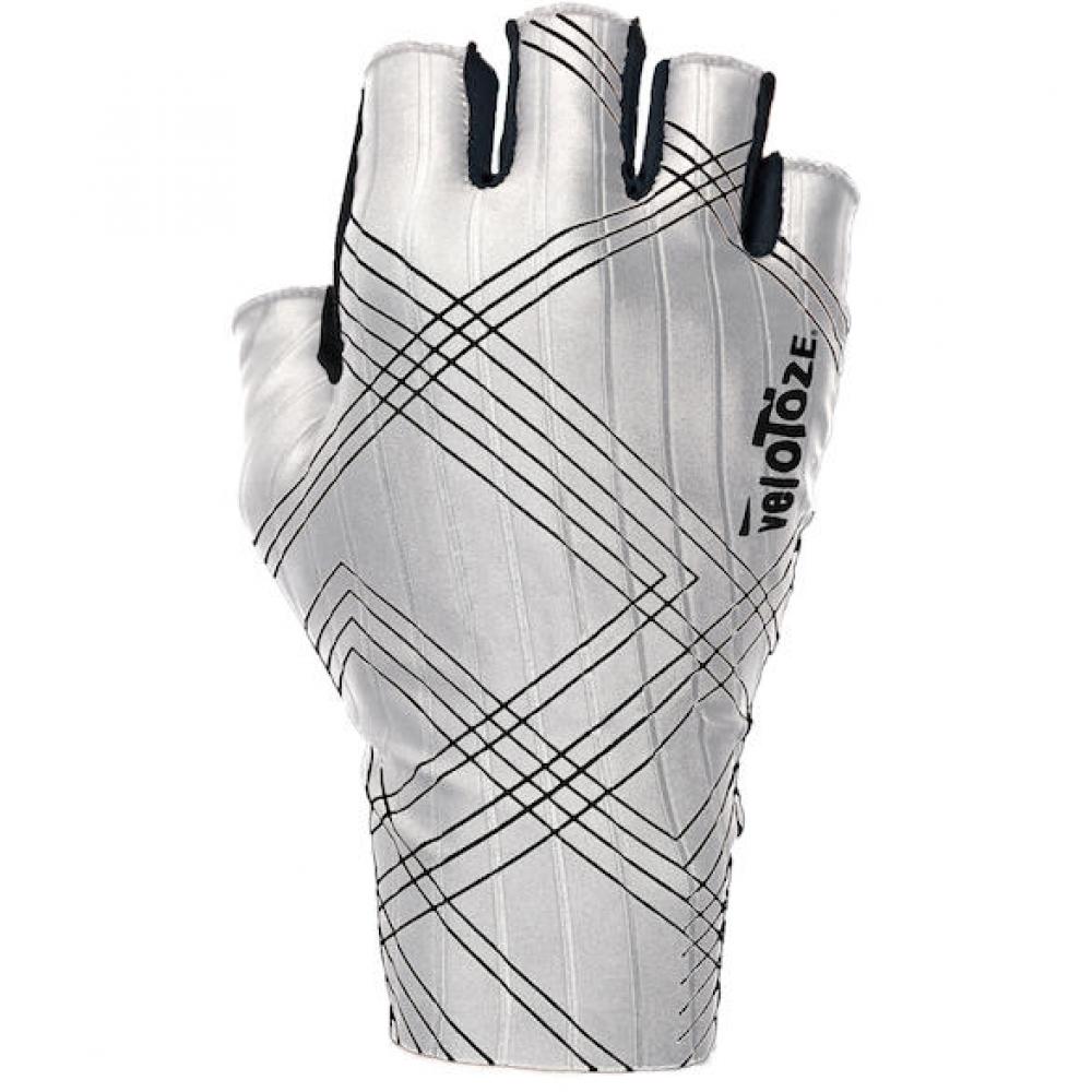 VeloToze Handschuhe Aero weiß M Weiß - aerodynamische Rennrad-Handschuhe mit Gelpolster