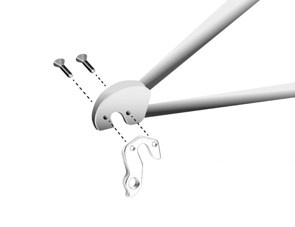 Marwi Schaltauge GH-265 inkl. Schrauben - kompatibel mit Orbea Alma & Hydro (2015-2017), aus Aluminium, silber