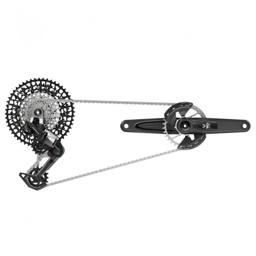 SRAM Eagle T-Type MTB Schalt- und Antriebssystem mit Kassette, Schaltwerk, Kette und Kurbelgarnitur.