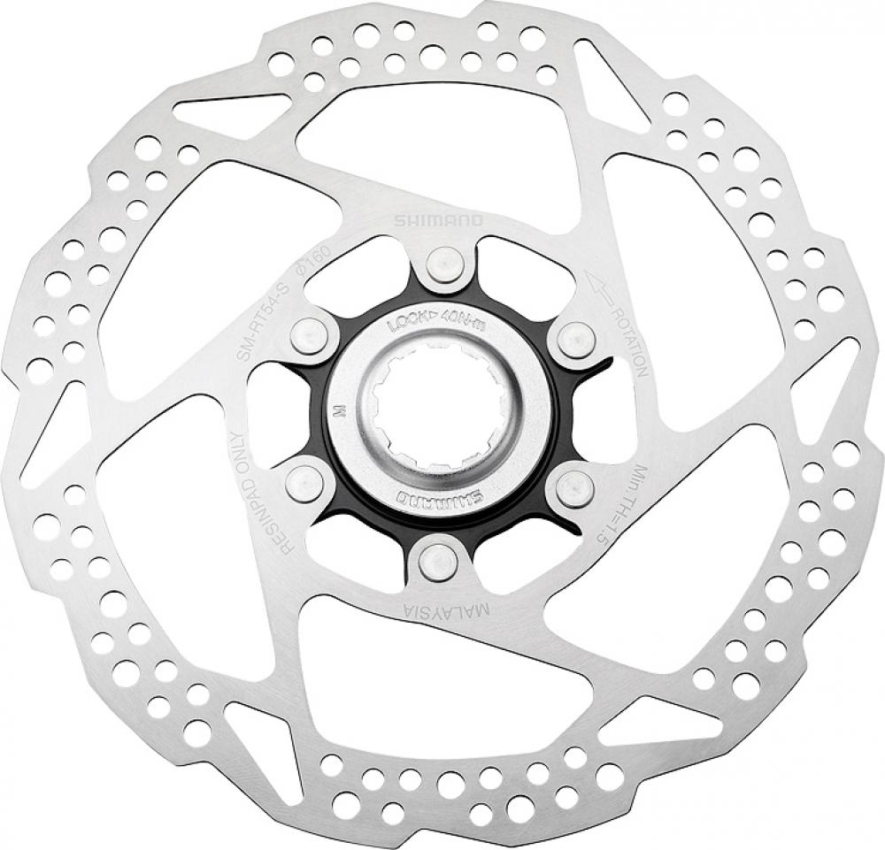 SHIMANO Bremsscheibe SM-RT54 160mm CL Verschlussring mit Innenverzahnung Nachfolger - 160mm