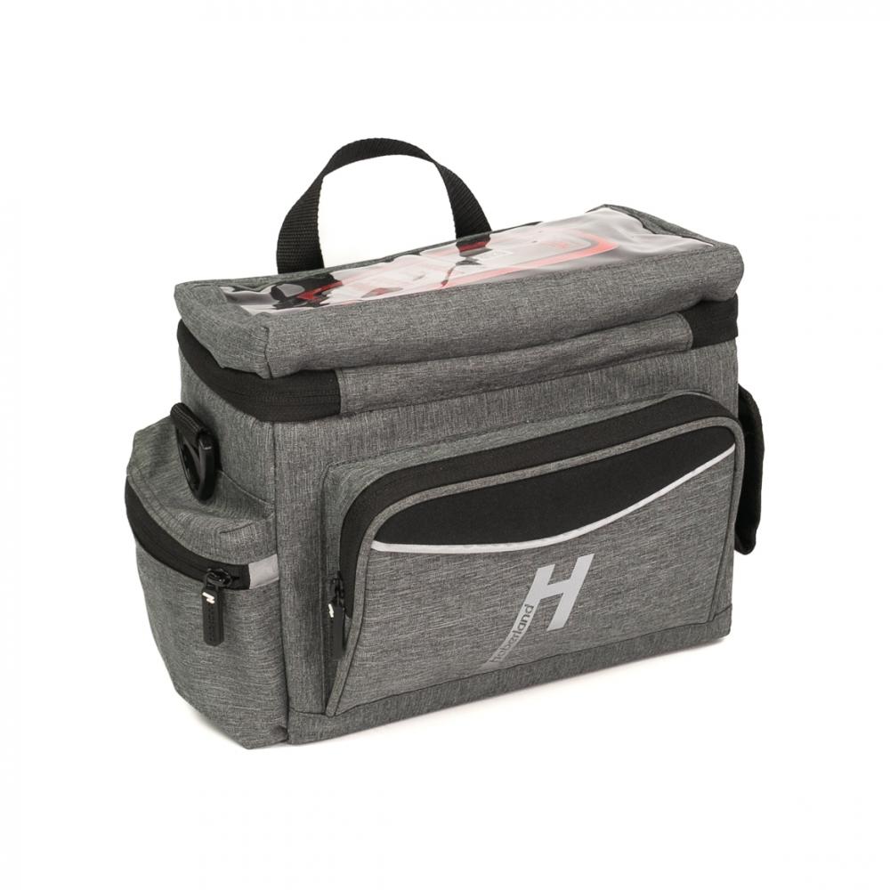 Haberland Lenkertasche 8l Max grau - praktische Fahrrad-Lenkerbag mit KLICKfix