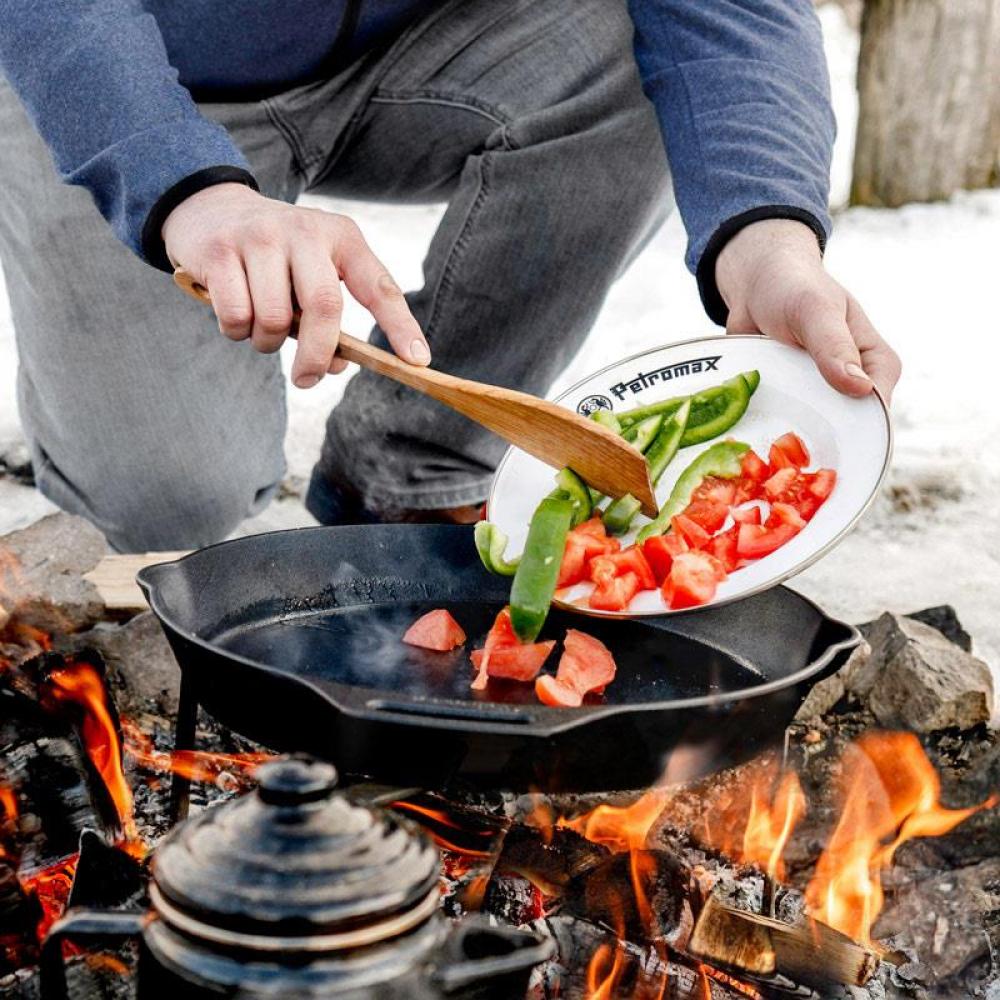 Petromax Holzspachtel Kirschholz 32 cm  geöltes Naturholz mit eingebranntem Motiv, ideal zum Wenden und Anheben von Speisen