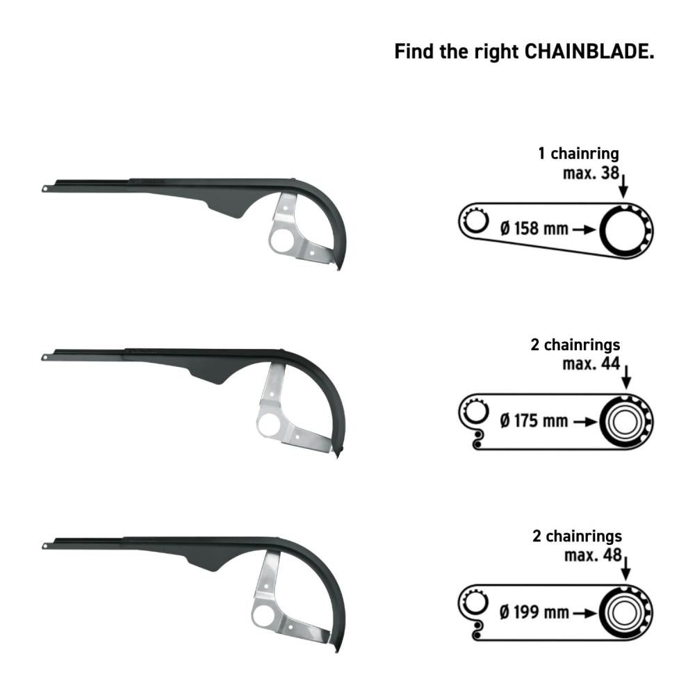 SKS Chainblade Kettenschutz 46-48 Zähne 199 mm Schwarz