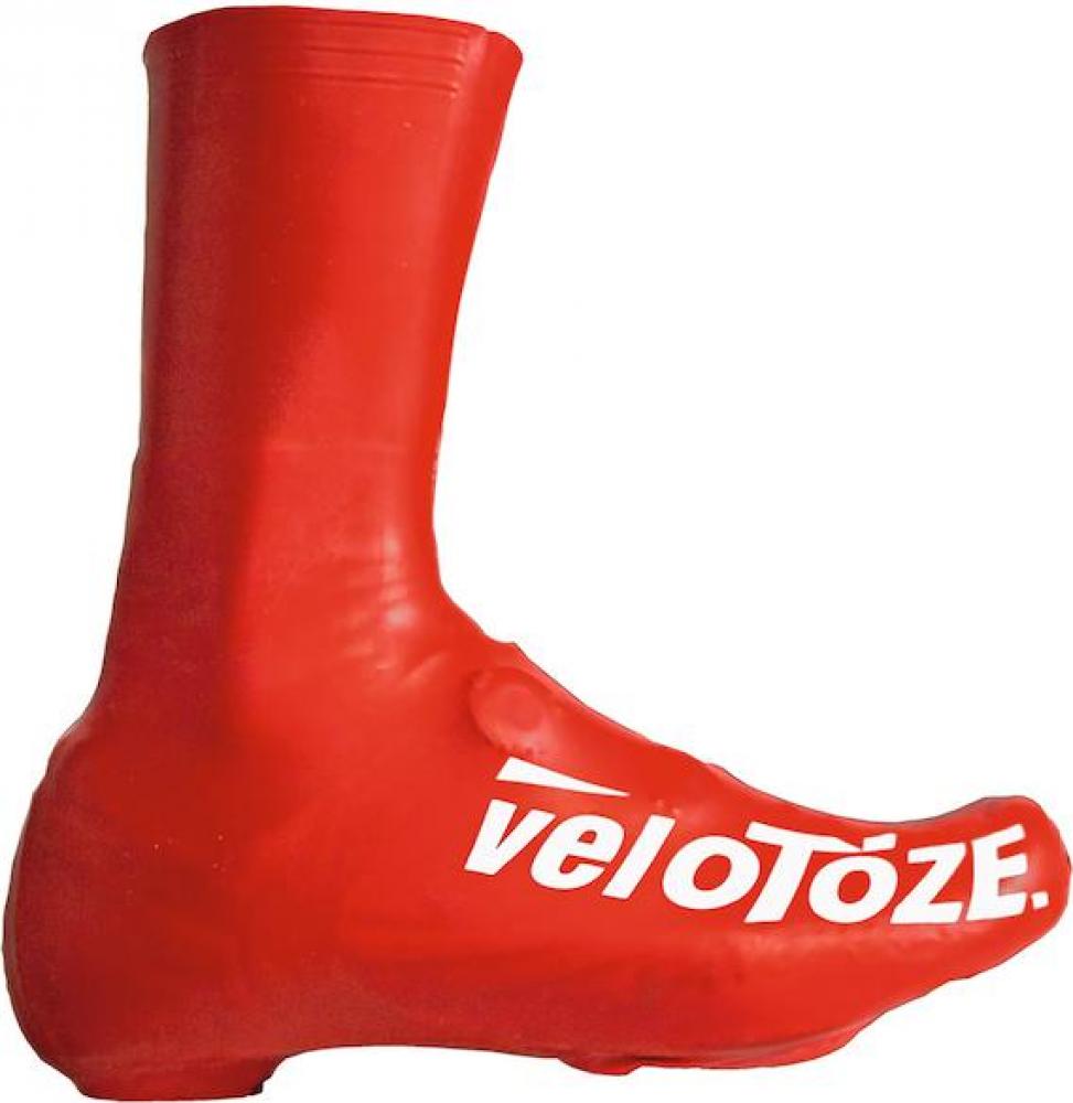 VeloToze Überschuh lang S rot - wasserdichter Aero-Überschuh für kalte Touren