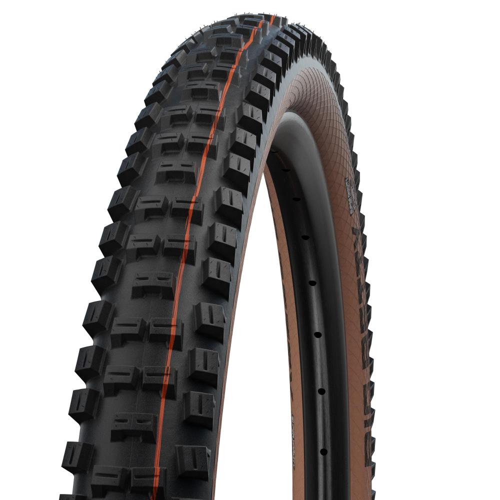 Schwalbe Big Betty 29x2.40 MTB Faltreifen schwarz-braun, TLE E-50 mit aggressivem Profil.