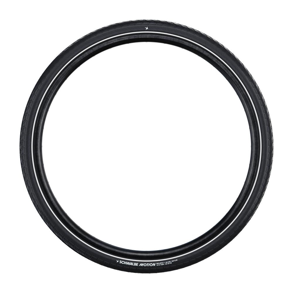 Schwalbe Motion Big Apple Drahtreifen 55-305 schwarz/Reflex. Komfortabler, umweltfreundlicher Fahrradreifen.
