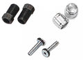 XLC Anschlusskit für Formula Scheibenbremsleitung: Fittings, Oliven und Inserts in Schwarz und Silber.