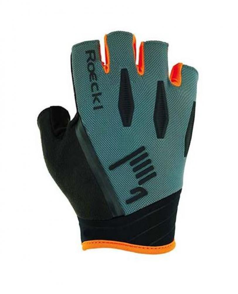 Roeckl Sports High Performance Bike Fingerhandschuhe Isera (hurricane grey/fluo orange) Größe 9