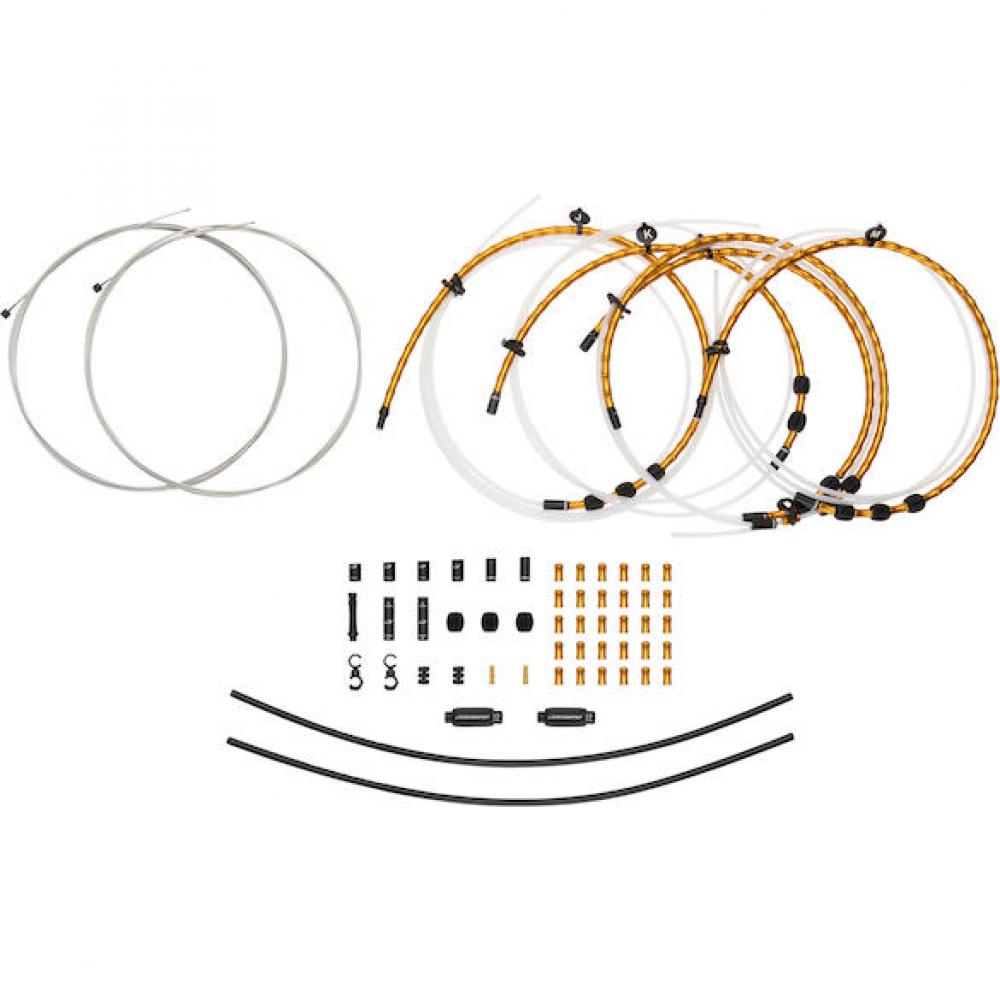 Jagwire Elite Link Schaltzugset 2x Gold - Kompressionsfreie Schaltperformance für Road & MTB
