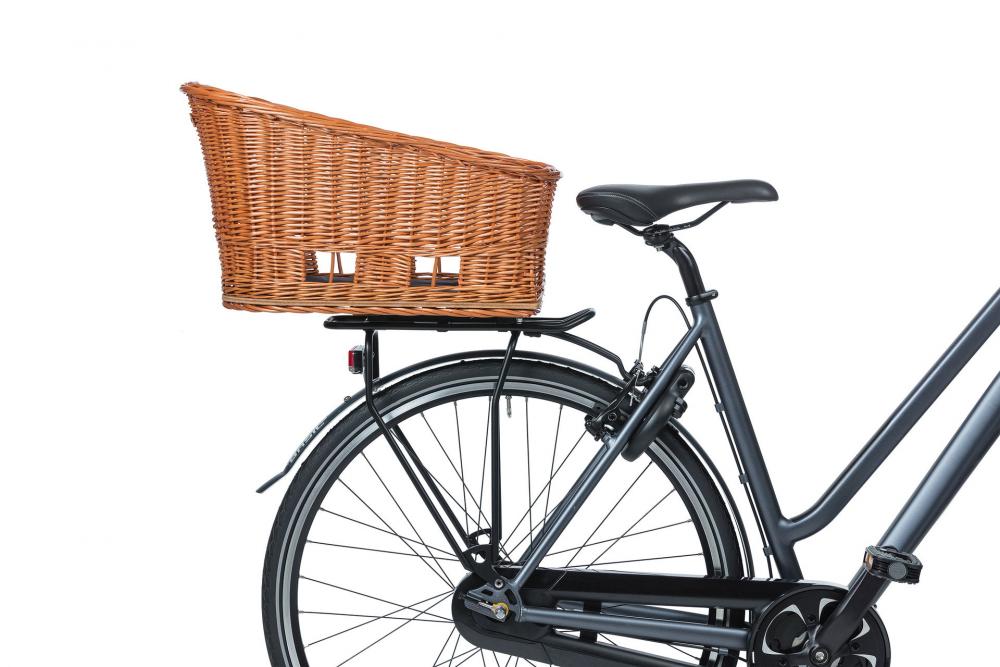 Basil Pasja MIK 2.0 Tierfahrradkorb - Naturweide - Größe 40x25x24 5 cm inkl. Kissen & vormontierter MIK-Adapterplatte - Adapterplatte - Tierkorb