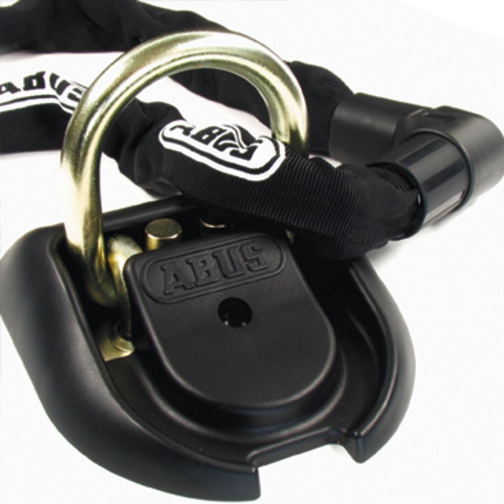 Abus Granit WBA 100 Wand- und Bodenanker mit schwarzer Abus Kette, perfekte Sicherheit für Fahrräder.