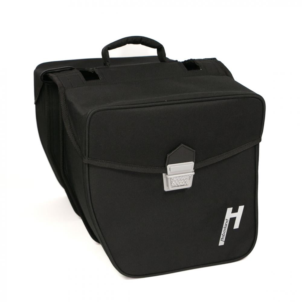 Haberland Doppeltasche 31l Pur schwarz - robuste Gepäckträgertasche mit viel Stauraum