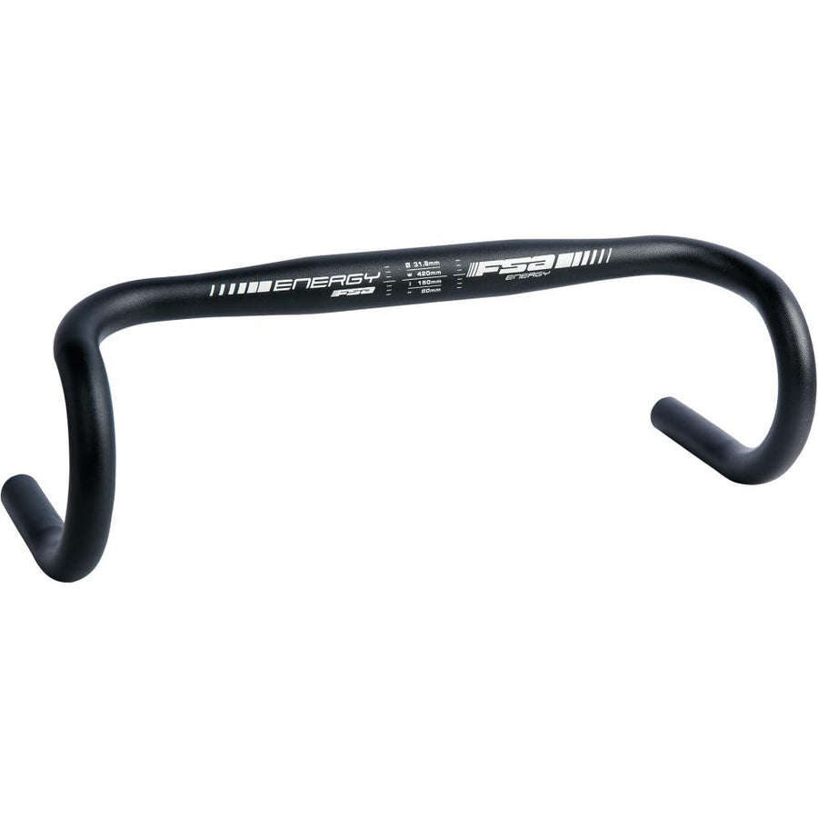FSA Energy Traditional Lenker 31,8 x 400 mm Schwarz - Leichter Aluminium-Rennradlenker
