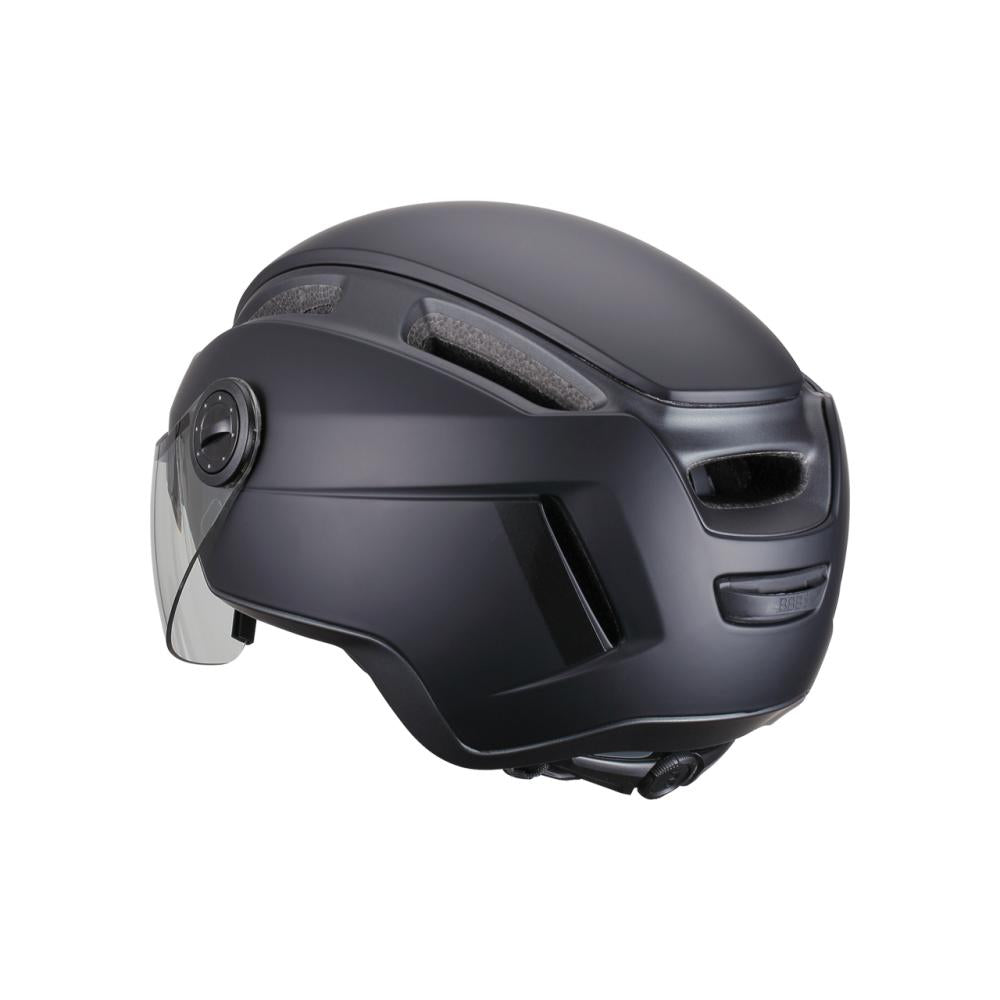 BBB Cycling Helme Indra Faceshield Transparent L matt schwarz - sicherer E-Bike-Urbanhelm