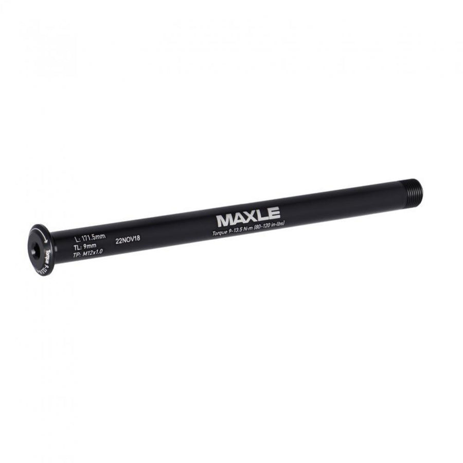 Schwarze RockShox Maxle Stealth Hinterrad-Steckachse 12x148mm 171,5mm, leicht & steif.