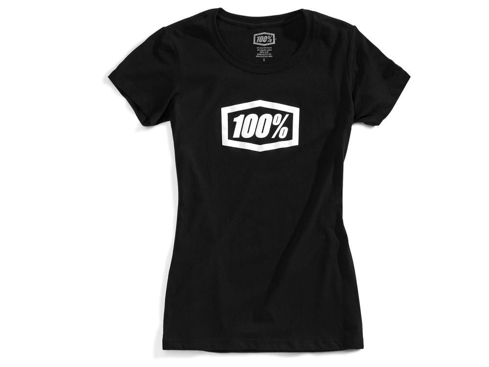100% Essential Girls t-shirt L black - bequemes V-Neck Shirt mit Print