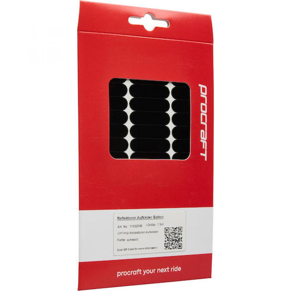 Procraft Reflektoren Sticker Set Balken Universal Schwarz - mehr Sichtbarkeit im Stradenverkehr