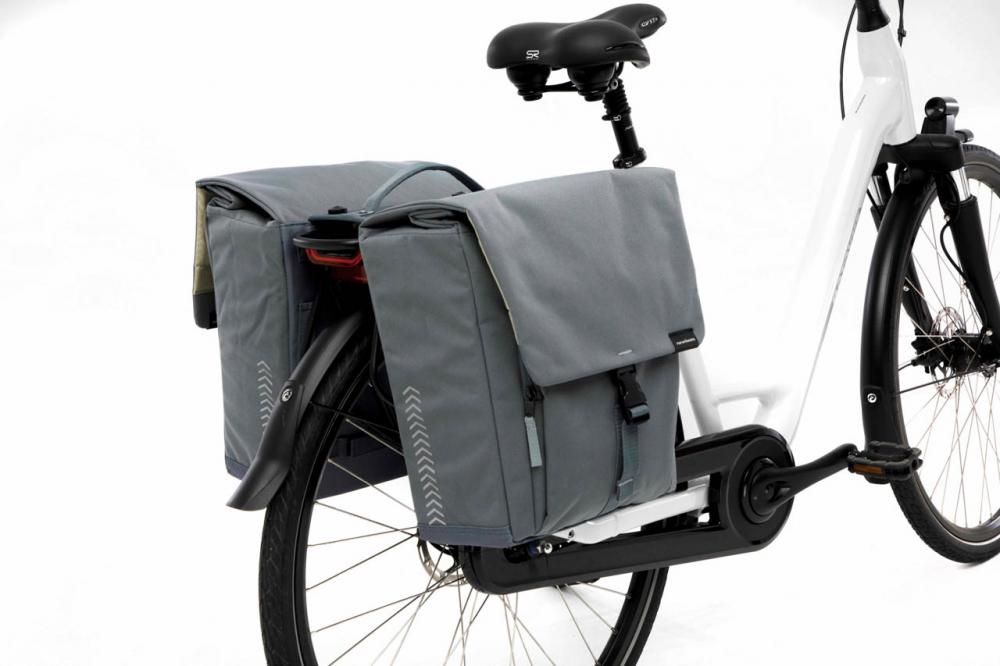 New Looxs Doppelpacktasche Tulum MIK Grey Green Grey - alltagstaugliche Fahrrad-Doppeltasche