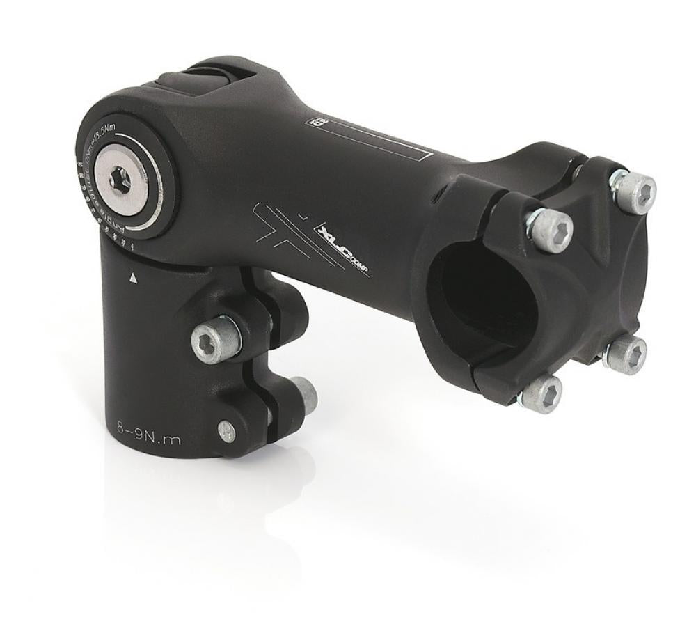 Schwarzer XLC Comp Ahead Vorbau ST-T13 aus Aluminium, 0-90° verstellbar, für Fahrräder.