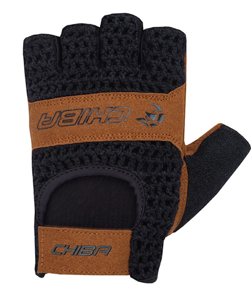 Retro - Radhandschuhe Kurzfinger Schwarz/braun, Größe M, Atmungsaktiv