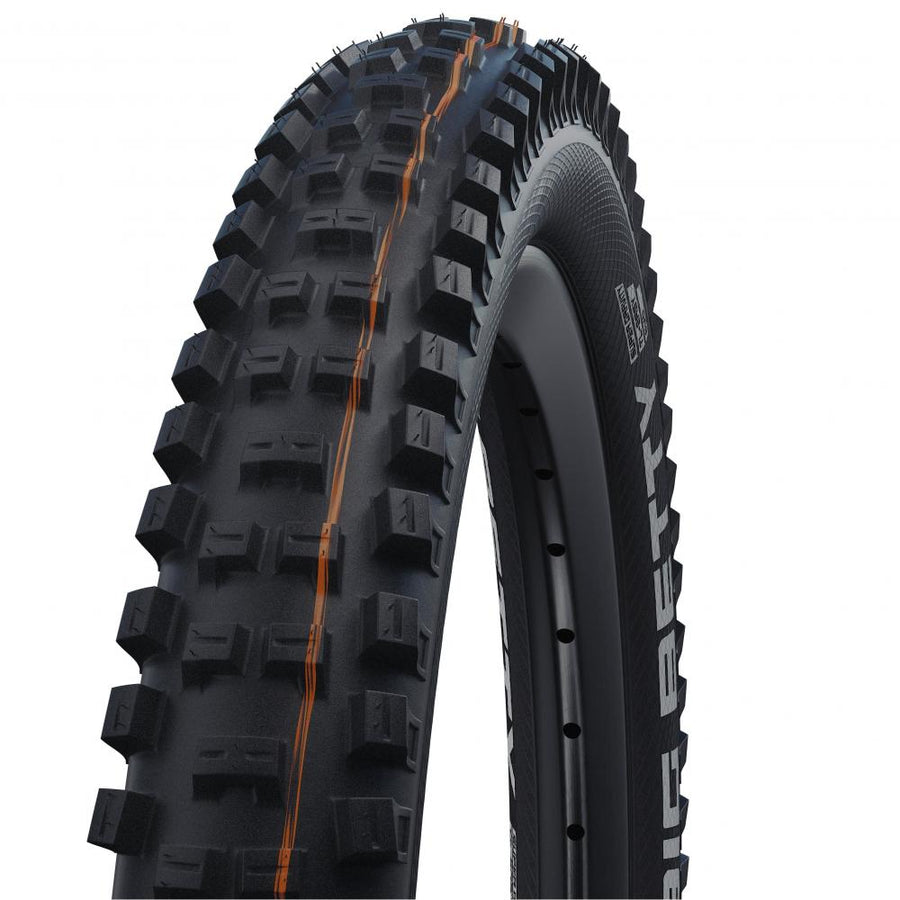 Schwalbe Big Betty 24x2.40" 62-507 schwarz TLE E-50 HS608 faltbarer MTB-Reifen mit markantem Stollenprofil.
