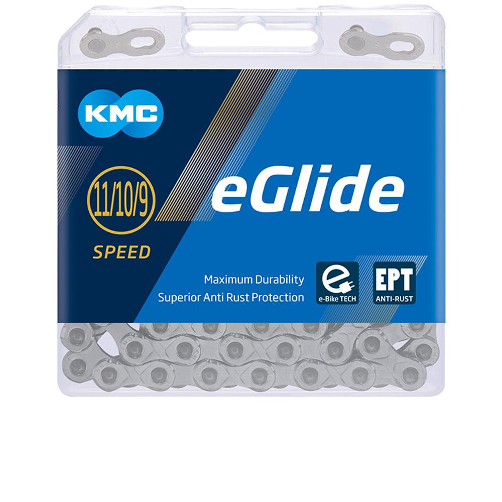 KMC eGlide Cues EPT 9s/10s/11s Fahrradkette Silber - Speziell für E-Bikes entwickelt