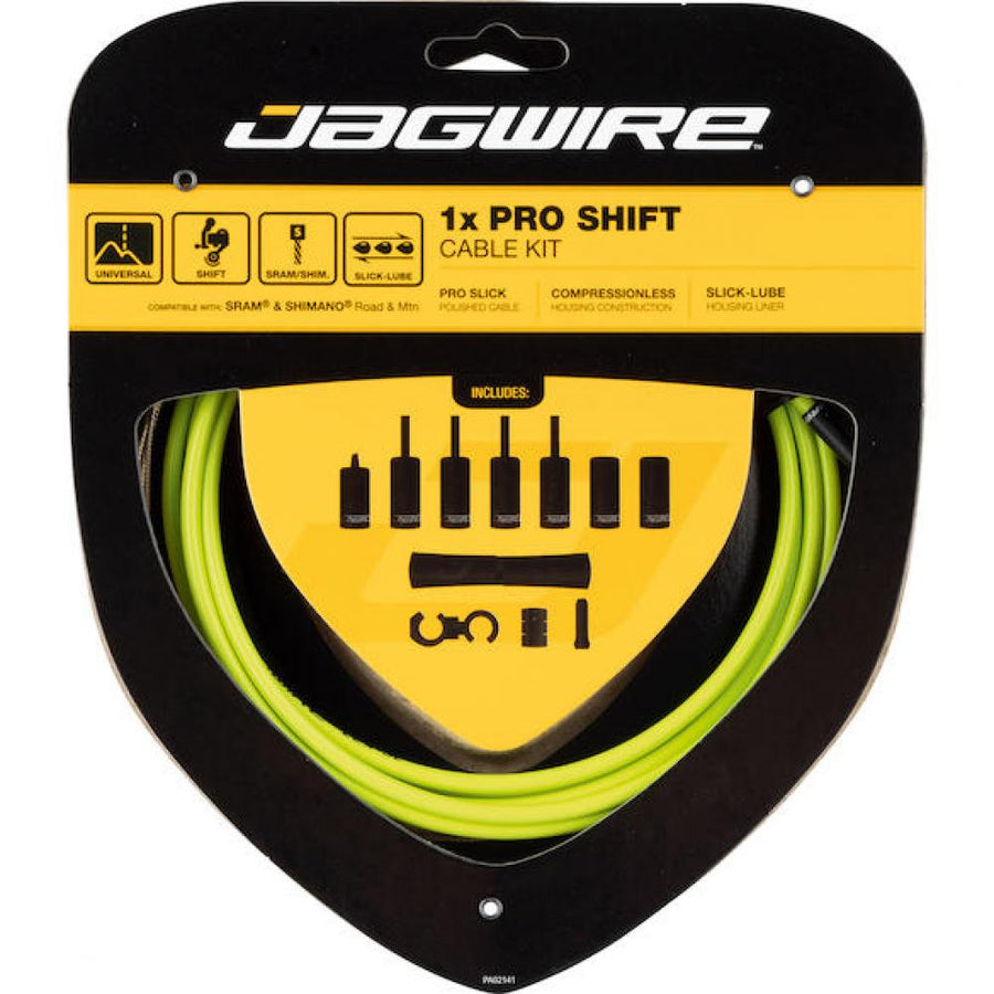 Jagwire Schaltzugset Road & Mountain Pro 1x Grün - Edelstahl-Innenzug für präzise Schaltung