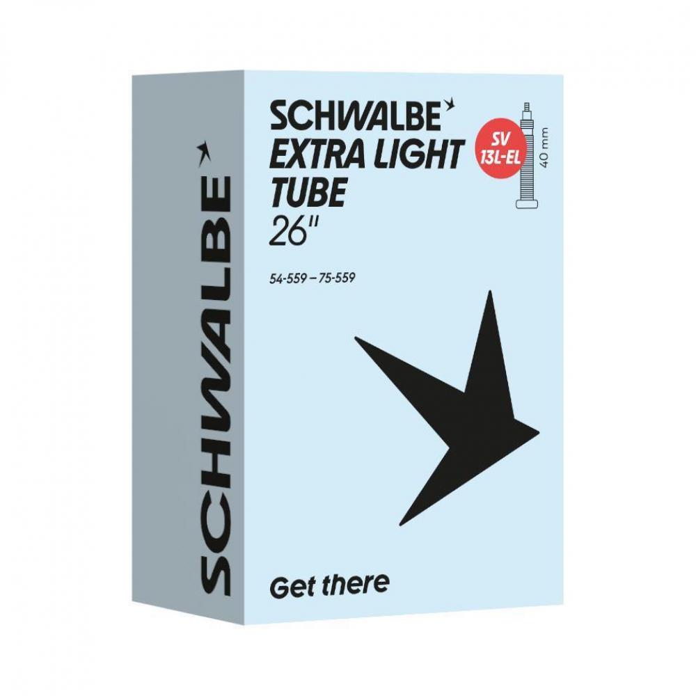 Schwalbe SCHLAUCH SV13L EXTRA LIGHT 54/75-559 54 - leichter MTB-Fahrradschlauch mit 40 mm SV-Ventil