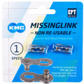 KMC e1/e8 Missing Link 8-fach silberner Kettenverschluss auf Blisterverpackung, nicht wiederverwendbar, EPT.