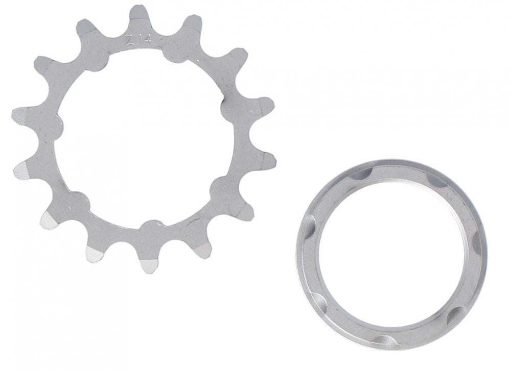 XLC Single Speed Fahrrad Ritzel 1/8" 14 Zähne mit Träger, matt verchromt.