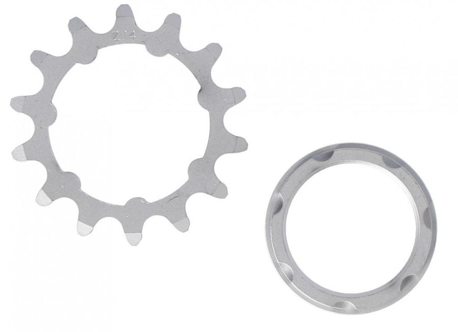 XLC Single Speed Fahrrad Ritzel 1/8" 14 Zähne mit Träger, matt verchromt.