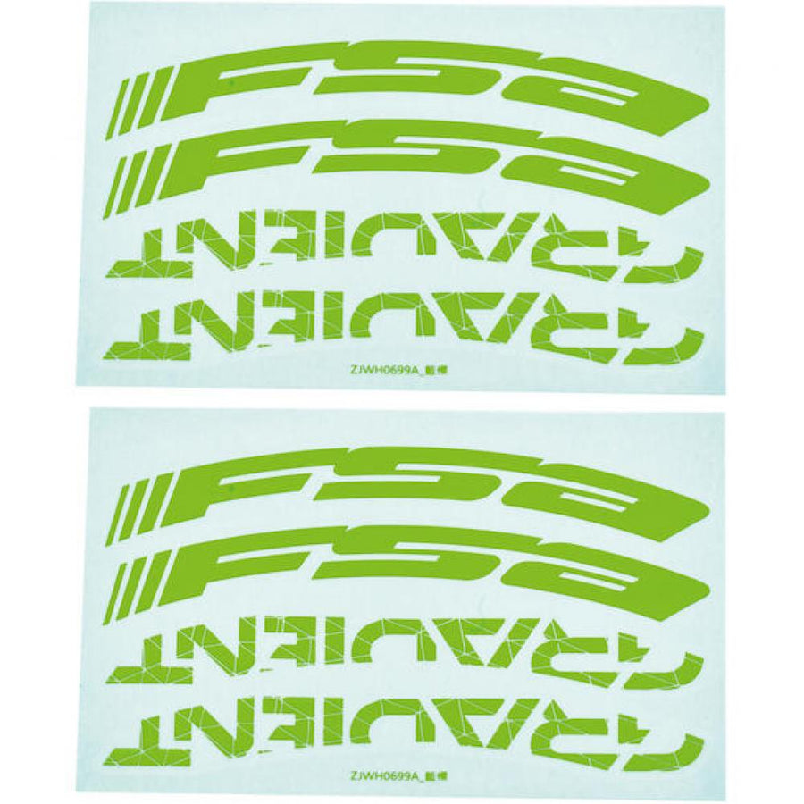 FSA Decals für Gradient Wider LRS 27,5" Grün - stylisches Upgrade für Dein Laufrad