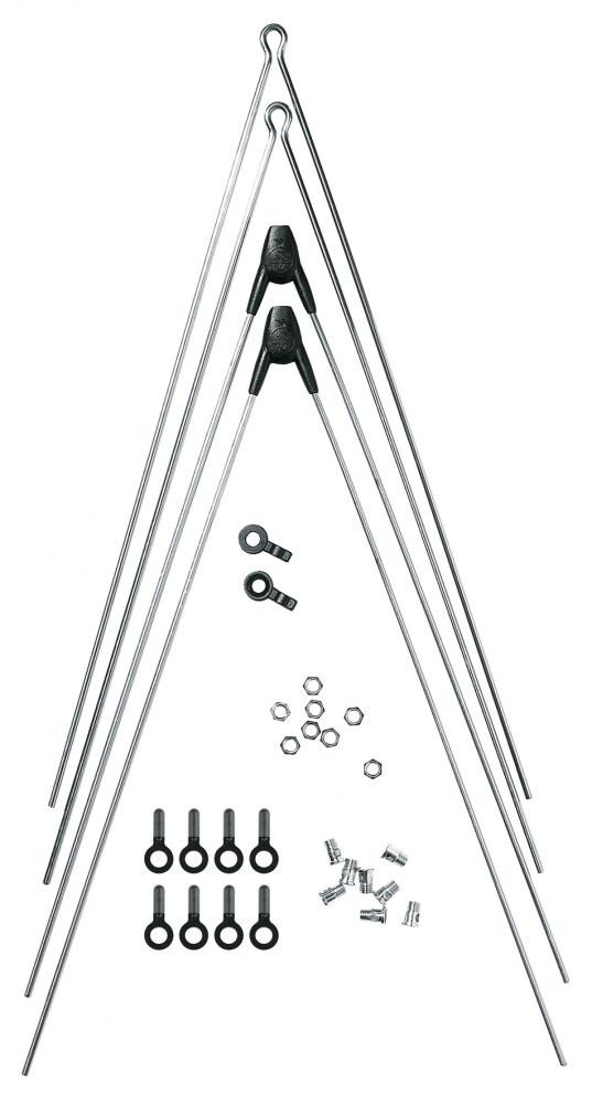 SKS Bluemels ASR V-Strebenpaar für VR+HR Kunststoffschutzbleche, 3,0 mm Edelstahlstreben, 355 mm Länge, ASR-III Sicherheitssystem, passend für 26\"-29\" Räder