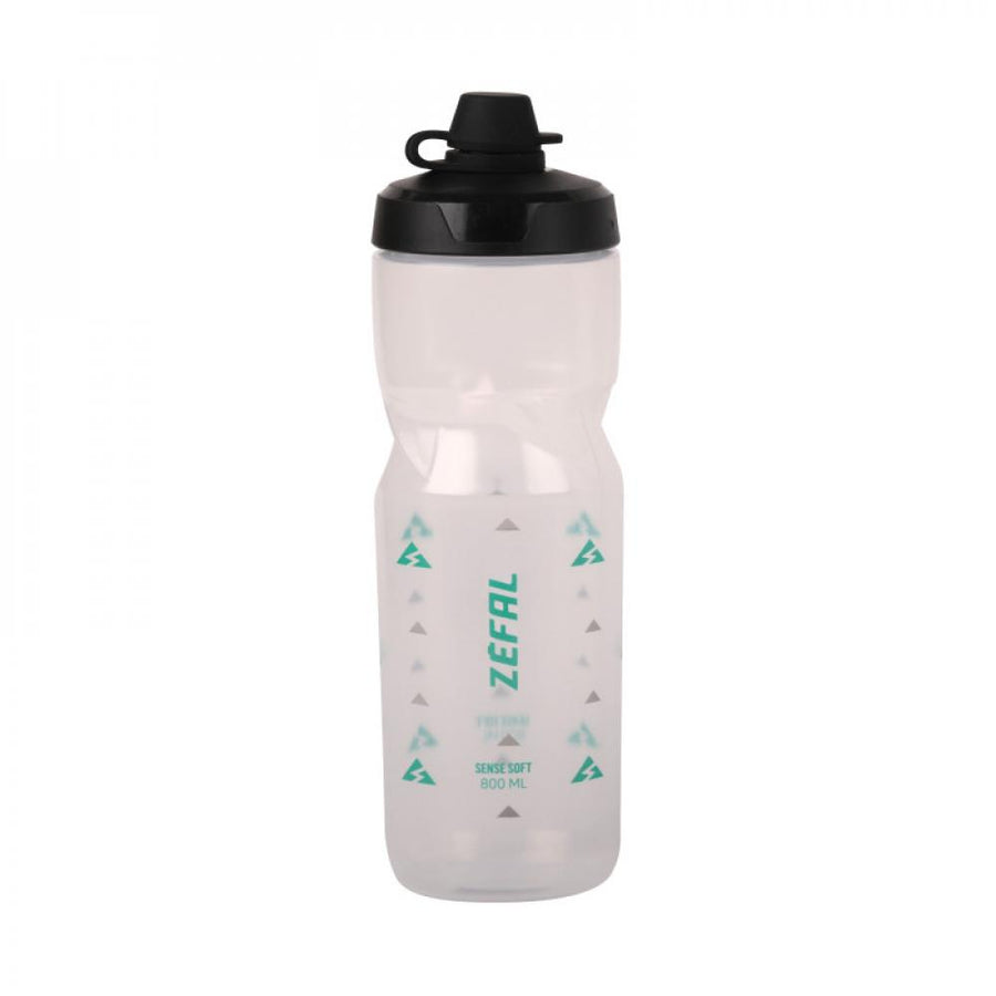 Zéfal Trinkflasche Sense Soft No-Mud Transparent 800 ml - sauberes Trinken bei jeder Fahrt