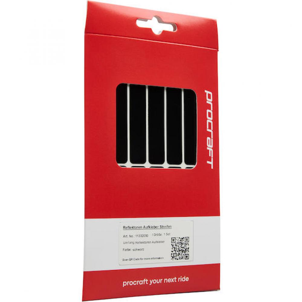 Procraft Reflektoren Sticker Set - Streifen Universal Schwarz - mehr Sichtbarkeit im Stradenverkehr