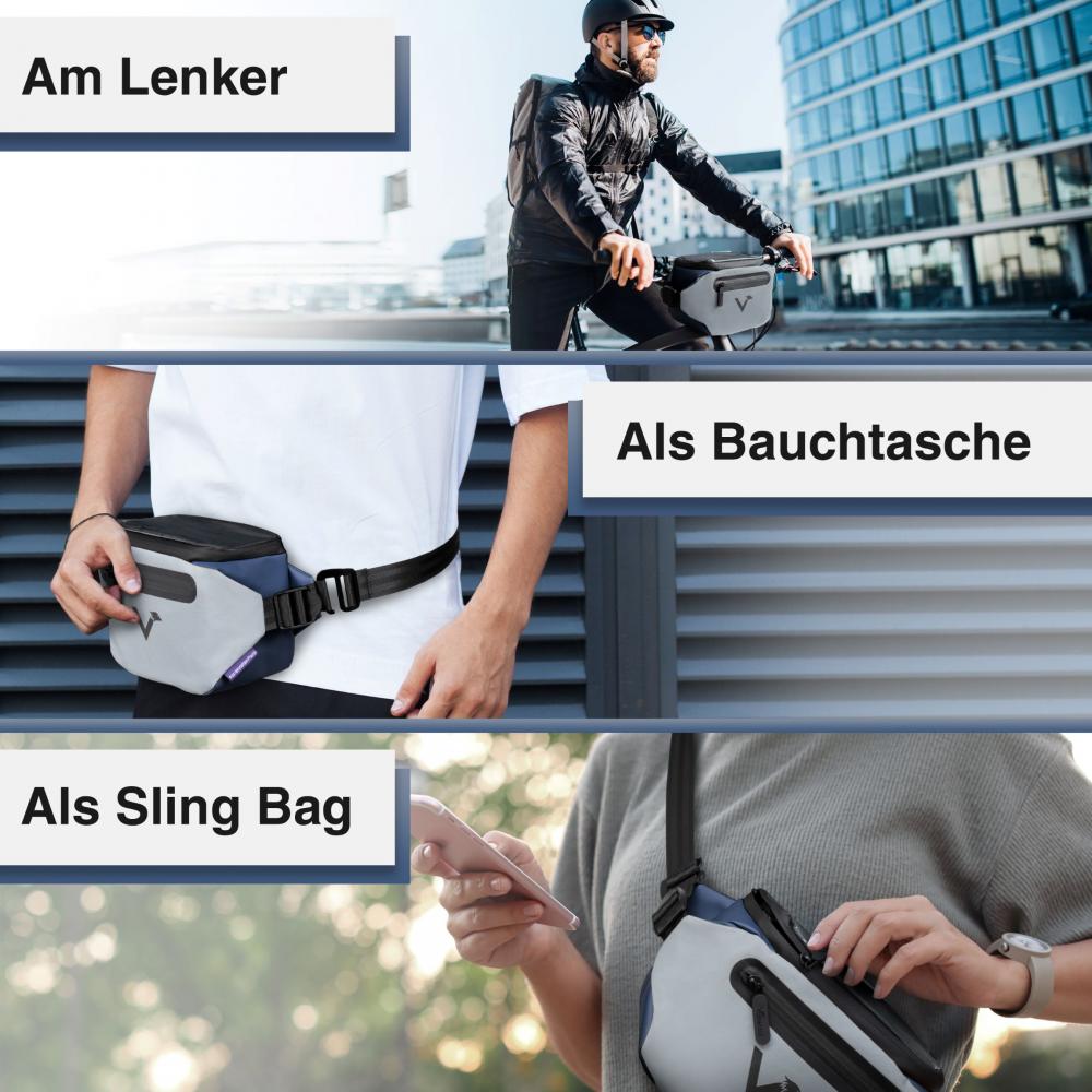 Valkental Lenkertasche 3in1 blau