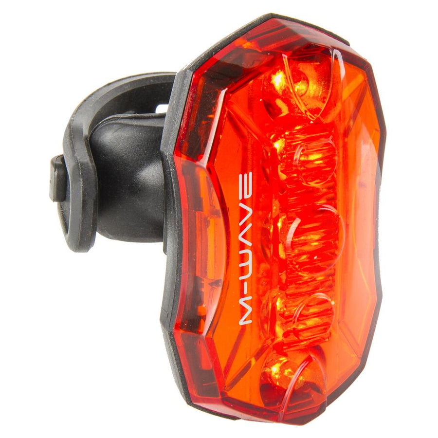 M-WAVE Helios 5.3 Batterie-Blinklicht mit 5 roten LEDs und 3 Leuchtmodi