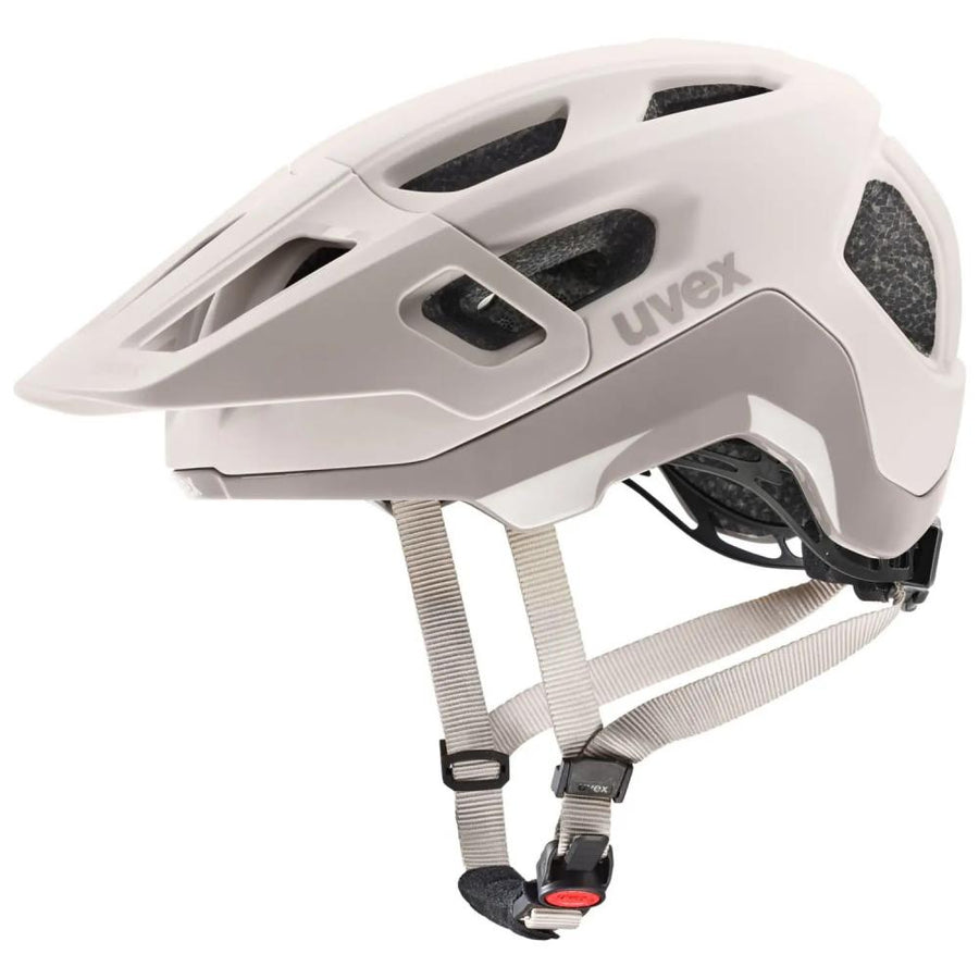 uvex react MTB-Fahrradhelm - Größe 52-56 cm, Warm Grey Matt, 2-step 3D IAS, mehrteilige Schale, sportliches Gelände