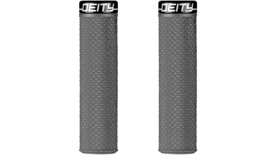 Deity Supracush Lenkergriffe grau, 34 mm Ø, TRC+ Gummi, ultraweich, starker Grip, Vibrationsdämpfung, für MTB & Downhill