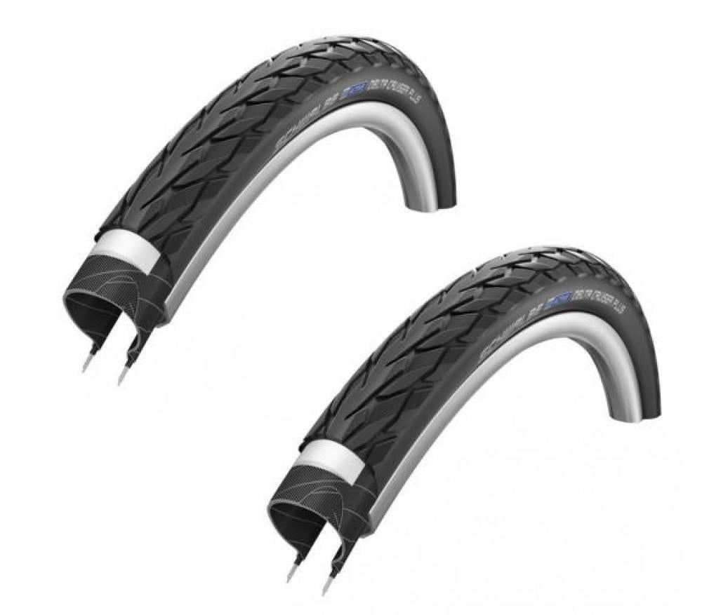 Schwalbe 2 x Reifen Delta Cruiser Plus HS431 28x1.50 Zoll 40-622 sw-TwinSk Refl.Act.PG SBC E-25