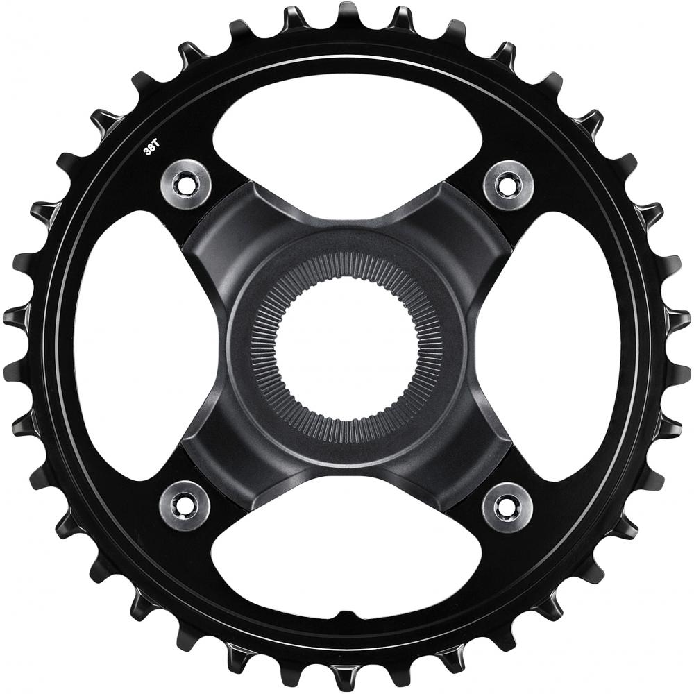 Kettenblatt Sm-cre80 38z Ohne Kettenschutzring, Für E-bike Antriebe Steps E8000, Robustes Aluminium, Direct Mount, Schwarz