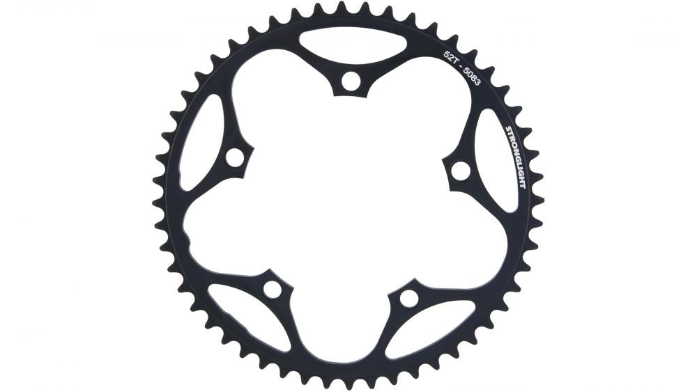 Stronglight Rennrad Kettenblatt schwarz, 52 Zähne, 130mm Lochkreis.