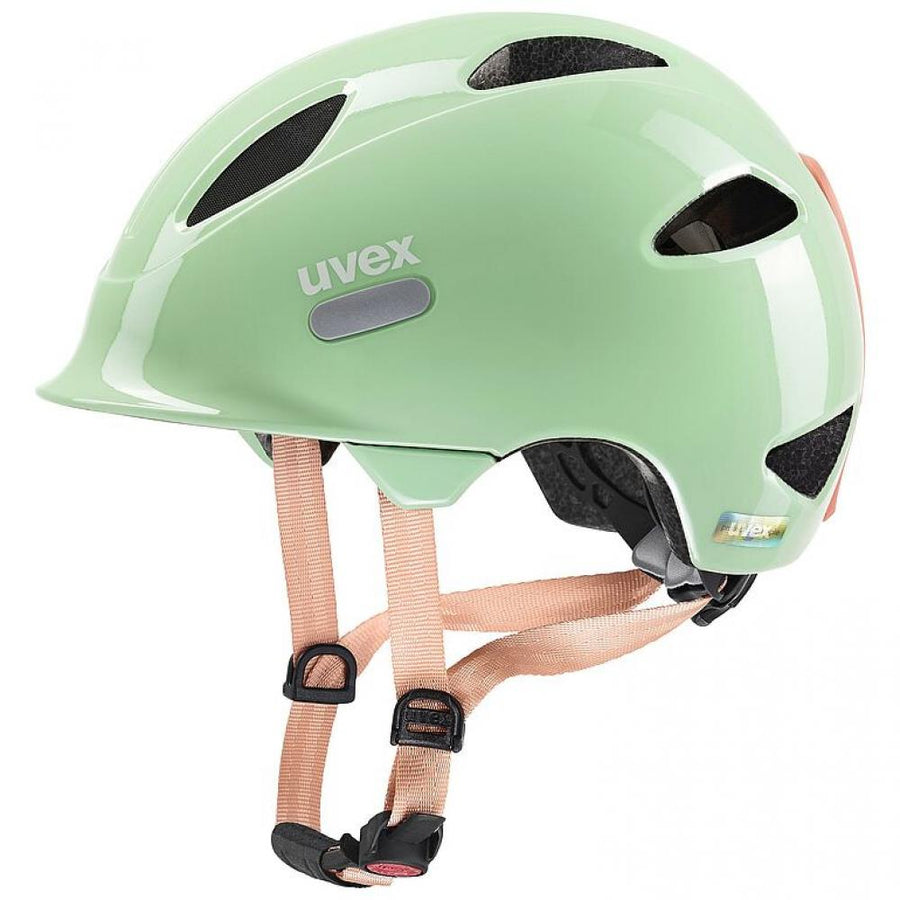 Uvex Oyo Kinder-Fahrradhelm mint-peach 50-54 cm  Leicht, individuell anpassbar, erweiterbar mit LED-Licht, uvex xTRA Shield, Schläfen- und Hinterkopfschutz, optimale Belüftung