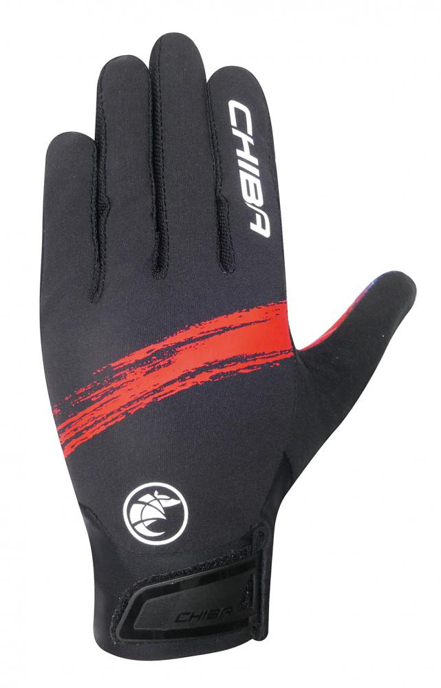 CHIBA Downhill Youth - Bike-Handschuhe S/M schwarz/rot, atmungsaktiv, Touchfinger