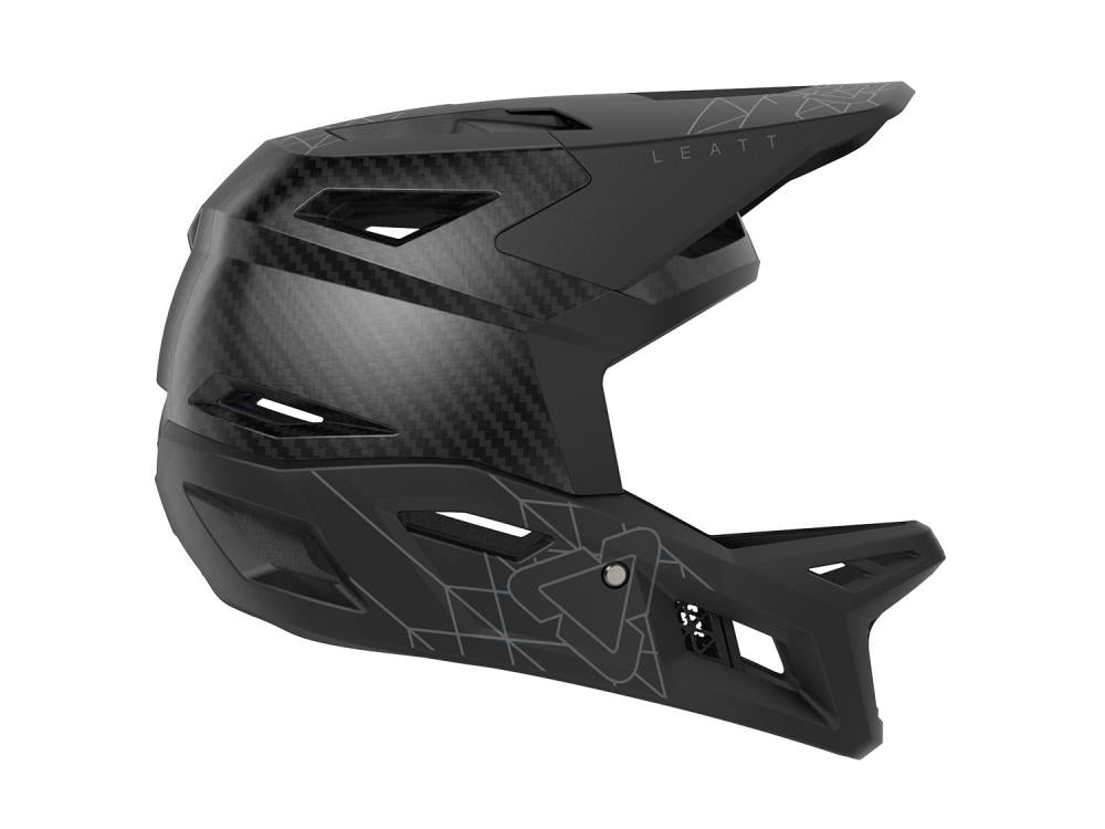 Leatt MTB Gravity 6.0 Carbon Helm stealth. Schwarzer Carbon-Integralhelm für Mountainbike.