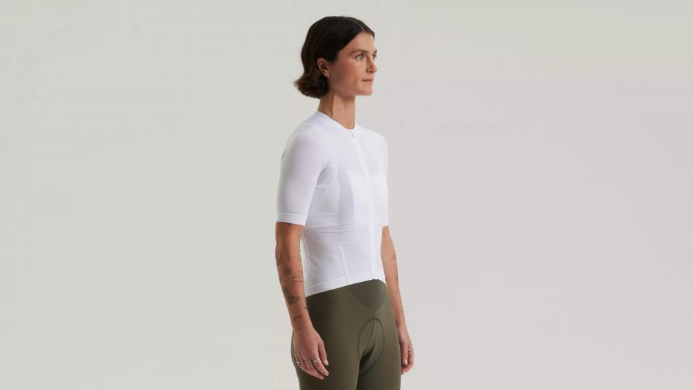 PRIME Damen Jersey Kurzarm Weiß Größe L - Atmungsaktives Fahrradtrikot
