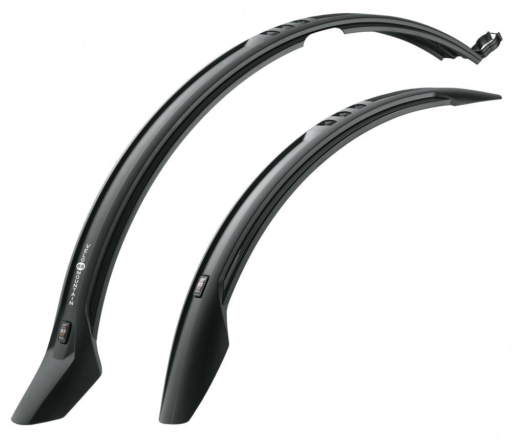 SKS Velo 65 Mountain Schutzblech-Set für 26 und 27,5 Zoll Fahrräder, robustes schwarzes Set für Mountainbikes.