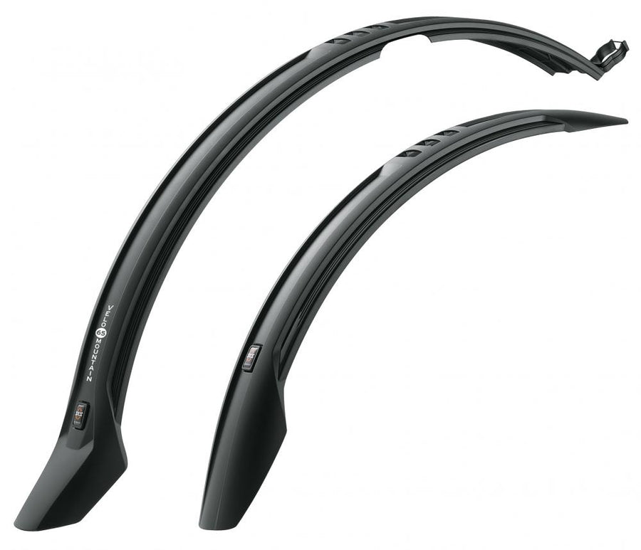 SKS Velo 65 Mountain Schutzblech-Set für 26 und 27,5 Zoll Fahrräder, robustes schwarzes Set für Mountainbikes.
